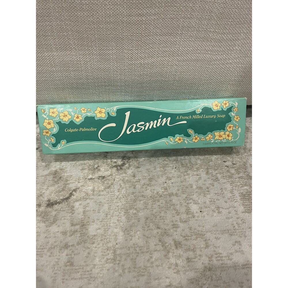 VTG Colgate Palmolive Jasmin‎ French Milled Luxury Soap 3 Bars Original Box NOS